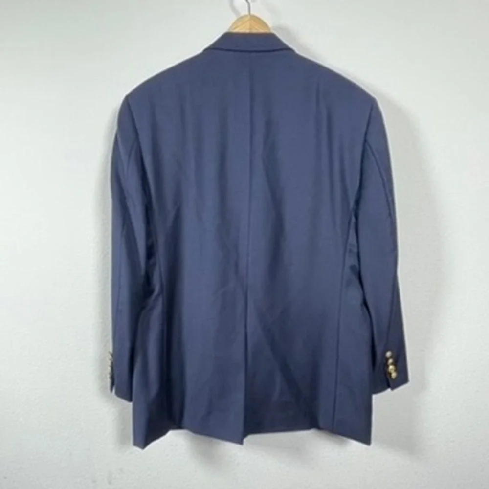 Lauren Ralph‎ Lauren Blazer Mens 42S Navy Blue Excellent Gold Crest Buttons Wool